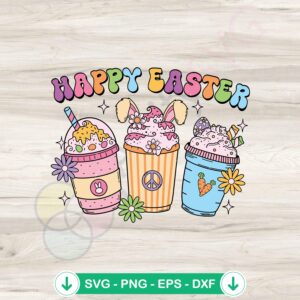 Happy Easter cup svg file for Cricut and DIY projects