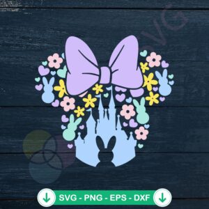 Easter Minnie Magic Kingdom Castle svg file for cutting machine