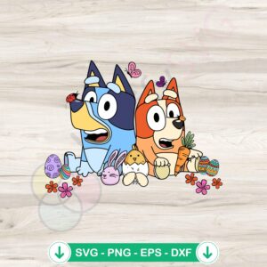 Funny Bluey Bingo Easter Eggs SVG file for cutting machines