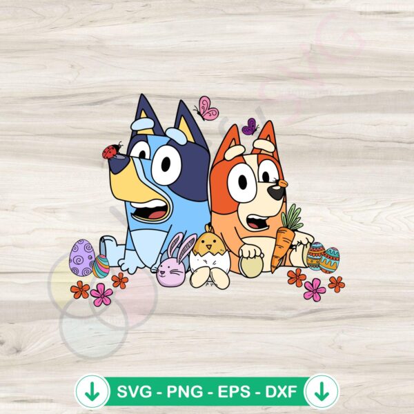 Funny Bluey Bingo Easter Eggs SVG file for cutting machines