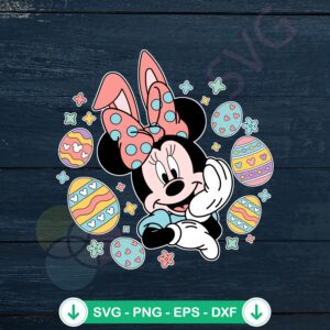 Minnie Bunny Ear Easter Eggs SVG file for cutting machine
