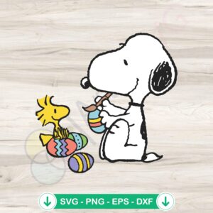 Cute Snoopy & Woodstock Easter Eggs svg file for cricut