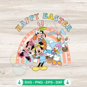 Happy Easter Disney characters SVG file - cricut cut file