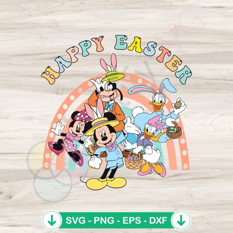 Happy Easter Disney Characters SVG Bundle - Instant Download 2 Happy Easter Disney characters SVG file - cricut cut file