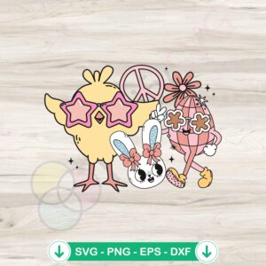 Christian Easter Chick Bunny SVG file for Cricut and Silhouette