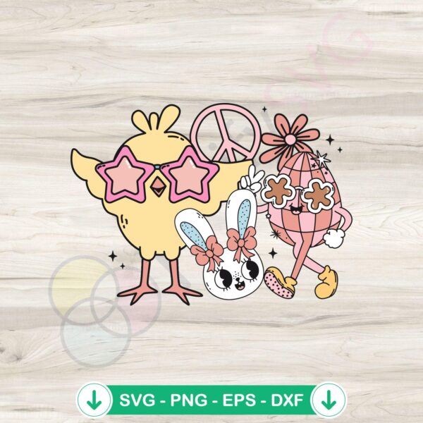 Christian Easter Chick Bunny SVG file for Cricut and Silhouette