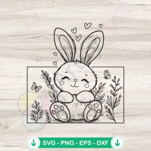 Cute Bunny Garden SVG file for Cricut cutting machine