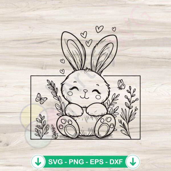 Cute Bunny Garden SVG file for Cricut cutting machine