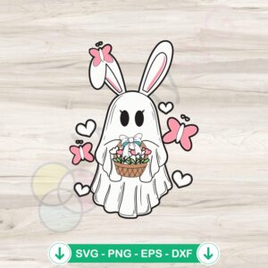 Retro Easter Ghost Rabbit SVG file for Cricut, cutting file