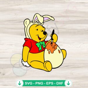 Funny Winnie The Pooh Easter Eggs SVG file for cricut cutting machine
