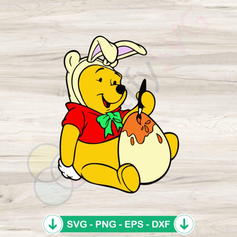 Funny Winnie The Pooh Easter Eggs SVG file for cricut cutting machine