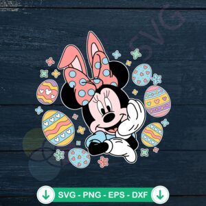 Cute Minnie Mouse Happy Easter SVG file for cutting machine
