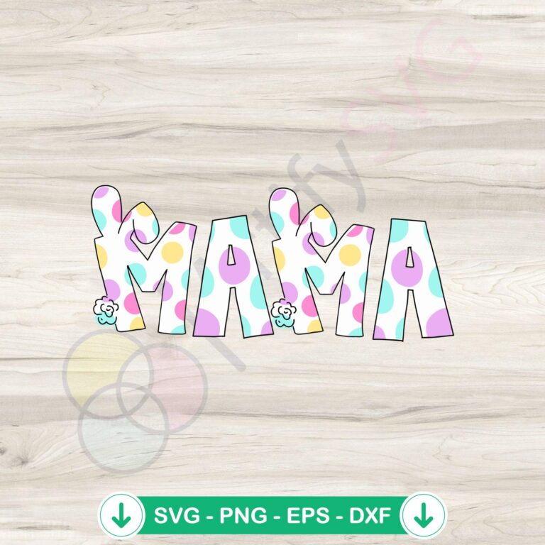 Retro Mama Easter Bunny Ear SVG Files for Cricut - Festive Craft Designs 2 Retro Mama Easter Bunny Ear svg file for cricut cutting file