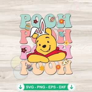 Groovy Winnie The Pooh Easter SVG file for cutting machine