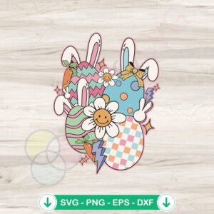 Happy Easter Bunny Eggs SVG file for Cricut cutting machine