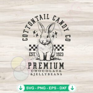 Vintage Retro Cottontail Candy Co SVG file for cutting machine