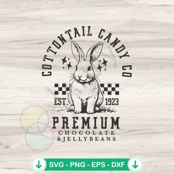 Vintage Retro Cottontail Candy Co SVG file for cutting machine