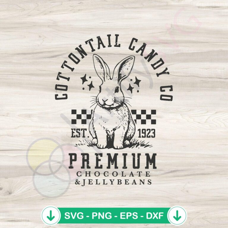 Vintage Retro Cottontail Candy Co Est 1923 SVG Clipart 2 Vintage Retro Cottontail Candy Co SVG file for cutting machine
