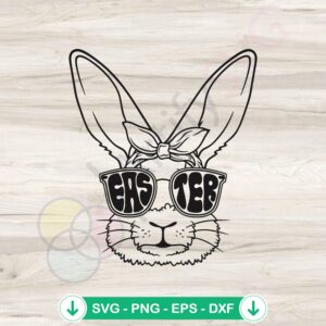 Retro Easter Bunny Glasses SVG file for Cricut cutting machine
