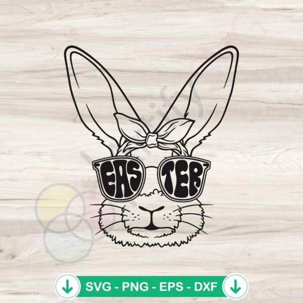 Retro Easter Bunny Glasses SVG file for Cricut cutting machine