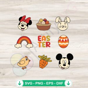 Disney Easter 2024 Mickey And Friends bunny svg file for cutting