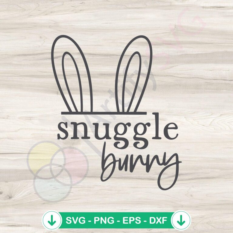 Retro Happy Easter Snuggle Bunny SVG Clipart - Vintage Holiday Graphics 2 Retro Happy Easter Snuggle Bunny SVG file for cutting machines