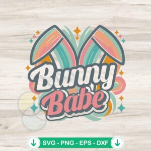Funny Bunny Babe retro Easter Day SVG file for Cricut cutting