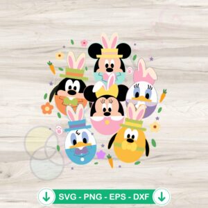 Mickey and Friends Easter Eggs SVG file for cutting machines