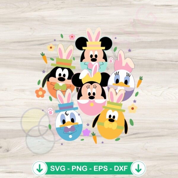 Mickey and Friends Easter Eggs SVG file for cutting machines
