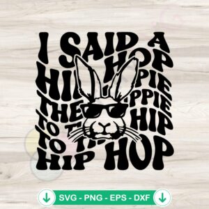 Hip Hop Hippie Bunny SVG file for Cricut cutting projects