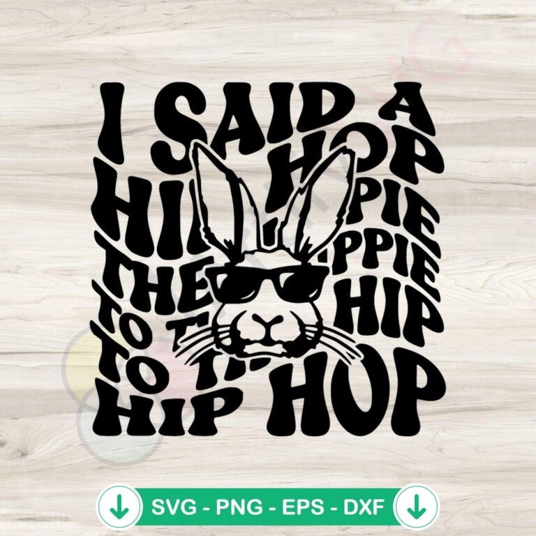 Hip Hop Hippie Bunny SVG file for Cricut cutting projects