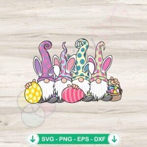 Easter Gnomes & Eggs SVG file for cutting machines