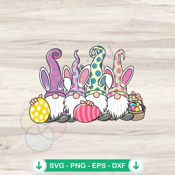 Easter Gnomes & Eggs SVG file for cutting machines