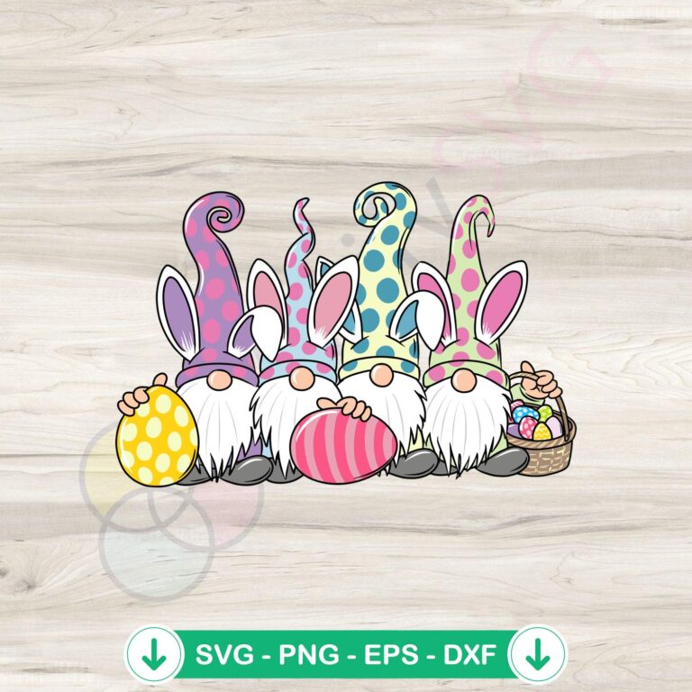 Easter Gnomes & Eggs SVG Digital Download: Spring Holiday Craft Kit 2 Easter Gnomes & Eggs SVG file for cutting machines