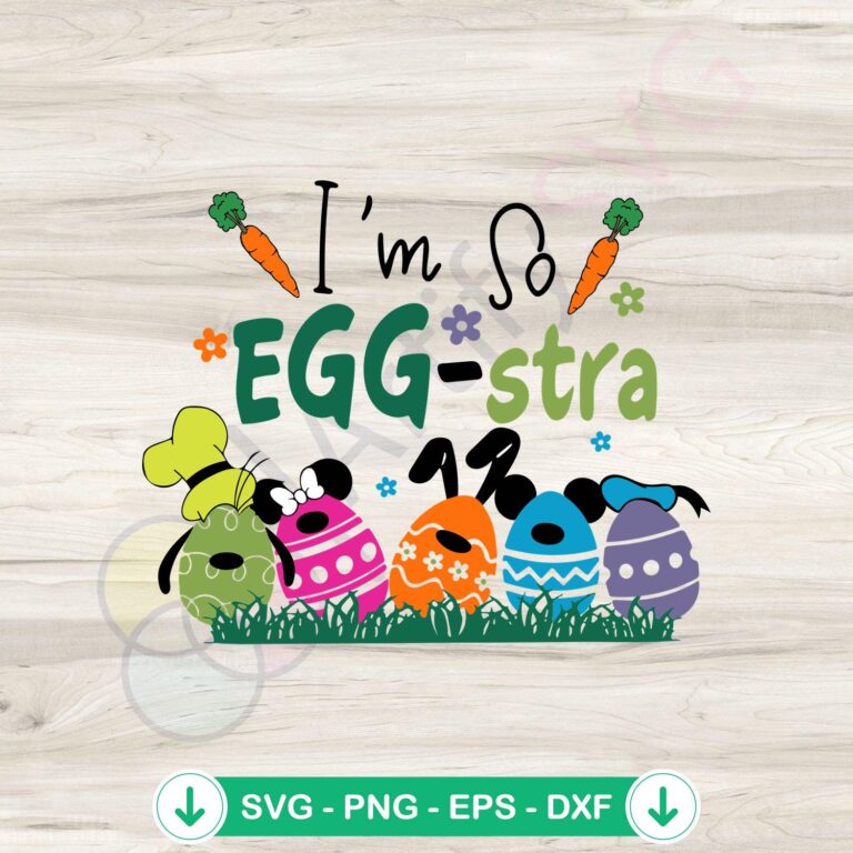 Im So Eggstra Disney Character SVG Clipart - Fun Character Egg SVGs 2 Im So Eggstra Disney character SVG file for cutting machines