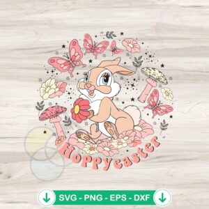 Hoppy Easter Floral Bunny SVG file cutting file
