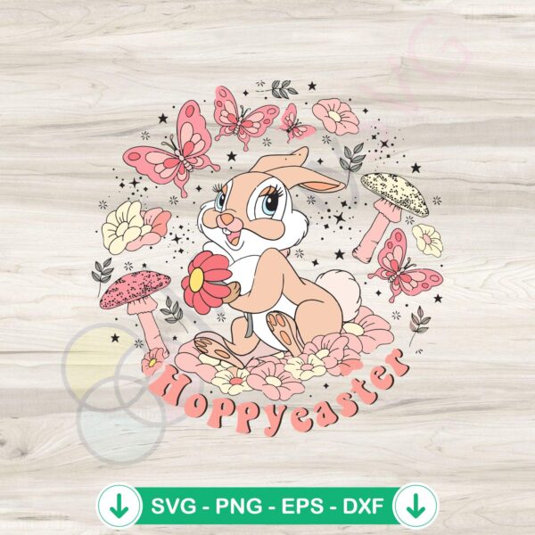 Hoppy Easter Floral Bunny SVG file cutting file