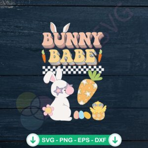Bunny Babe Happy Easter Day SVG File for Cricut Cutting